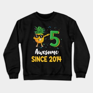 5th Birthday Pineapple Dabbing 5 Years Old T-shirt Crewneck Sweatshirt